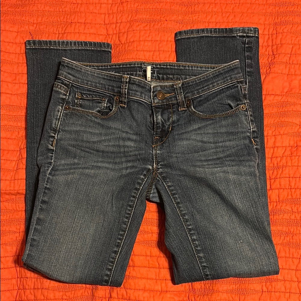 LOFT Blue Straight Leg Jeans with Classic Style